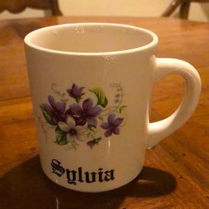 Vintage Mr. Mug personalized with the name Sylvia.
